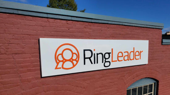 An exterior building sign for Ring Leader, created by Distinct Sign Solutions.