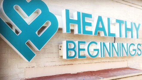 healthy beginnings illuminated channel letter sign in Fredericksburg, VA created by Distinct Sign Solutions