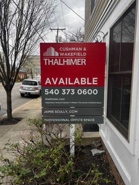 Custom Commercial Real Estate Sign on White Painted Posts