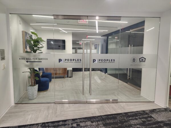 People’s Mortgage Custom Entrance Vinyl Graphics