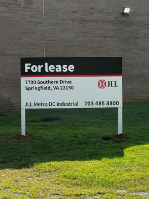 Photo of For Lease post and panel sign in Springfield, VA. Sign was manufactured & installed by Distinct Sign Solutions in Fredericksburg, VA