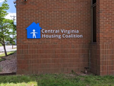 Photo of acrylic sign for Central VA Housing Coalition in Frederickbsurg, VA. Sign was manufactured & installed by Distinct Sign Solutions in Fredericksburg, VA