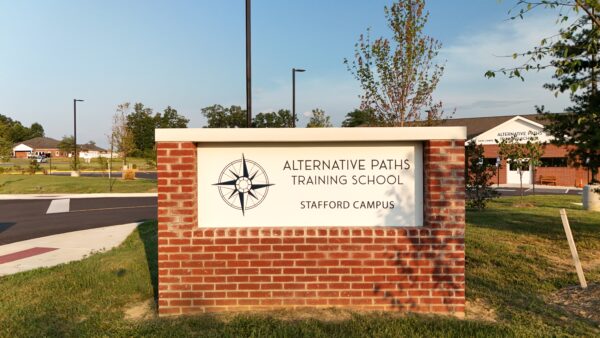 Brick Monument Sign for School in Stafford