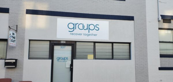 Groups Recover Together Custom Storefront Signage