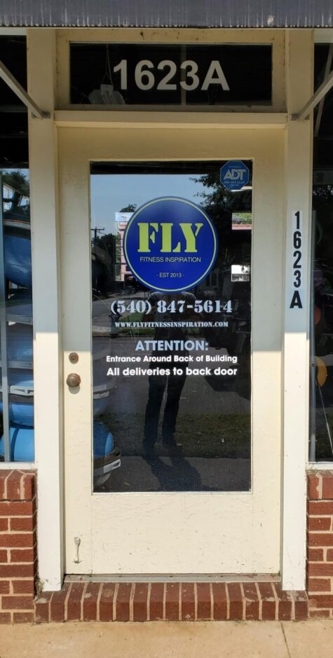 Photo of vinyl graphics in Fredericksburg, VA. Graphics manufactured & installed by Distinct Sign Solutions in Fredericksburg, VA