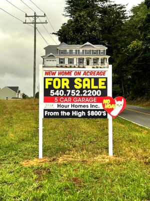 Photo of colorful post and panel sign along road in Stafford, VA. Sign was manufactured & installed by Distinct Sign Solutions in Fredericksburg, VA