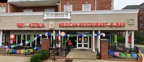 Photo of large channel letter sign for Rey Azteca Mexican Restaurant, located in Fredericksburg, VA. Sign was manufactured & installed by Distinct Sign Solutions in Fredericksburg, VA