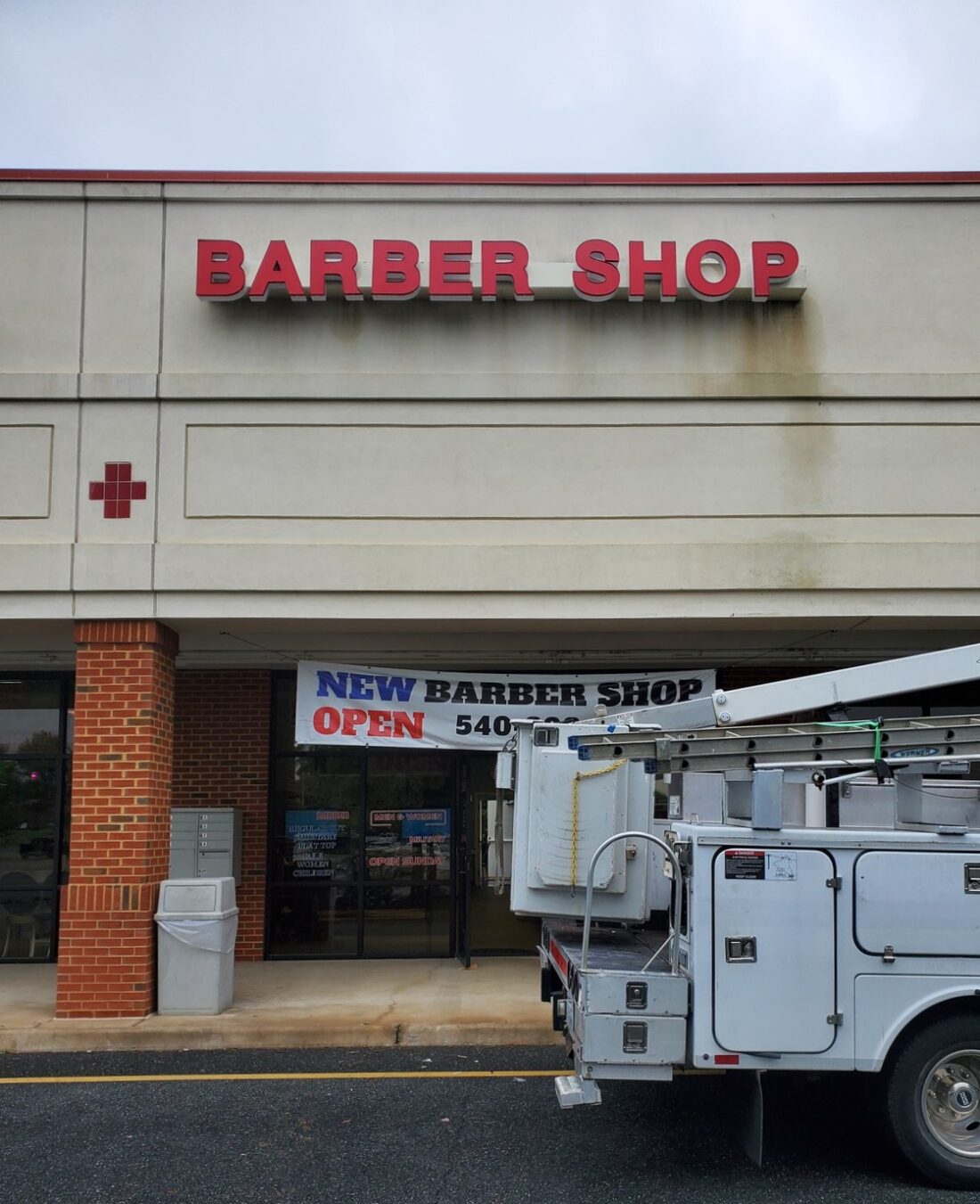 Photo of updated Barber Shop channel letter in Spotsylvania, VA. Sign was repaired & revamped by Distinct Sign Solutions in Fredericksburg, VA