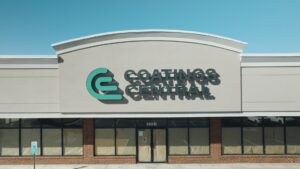 Photo of black and seafoam green channel letter sign on wall in Spotsylvania, VA. Sign was manufactured & installed by Distinct Sign Solutions in Fredericksburg, VA