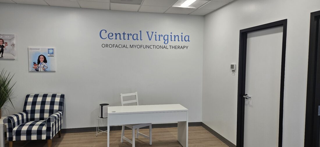 Photo of interior wall in Doctor's office that has custom vinyl graphic. Graphic was manufactured & installed by Distinct Sign Solutions in Fredericksburg, VA