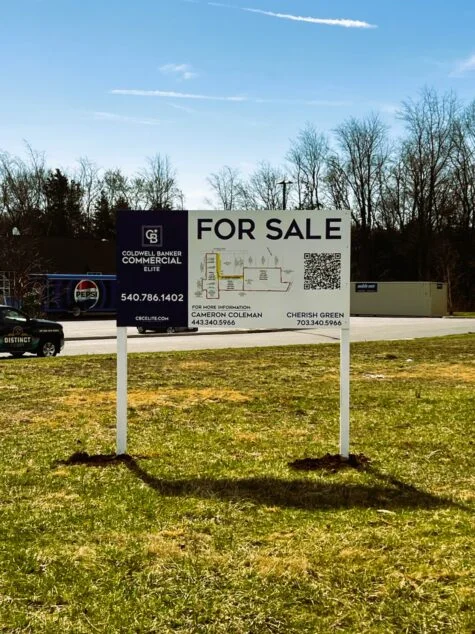 Photo of large post & panel sign for Coldwell Banker in Nokesville, VA. Sign was manufactured & installed by Distinct Sign Solutions in Fredericksburg, VA