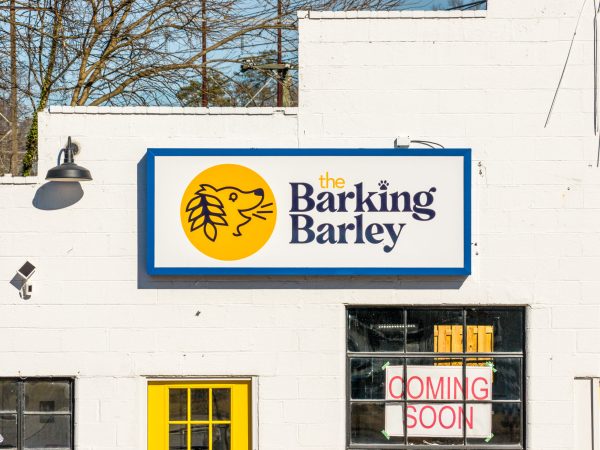 The Barking Barley’s building sign