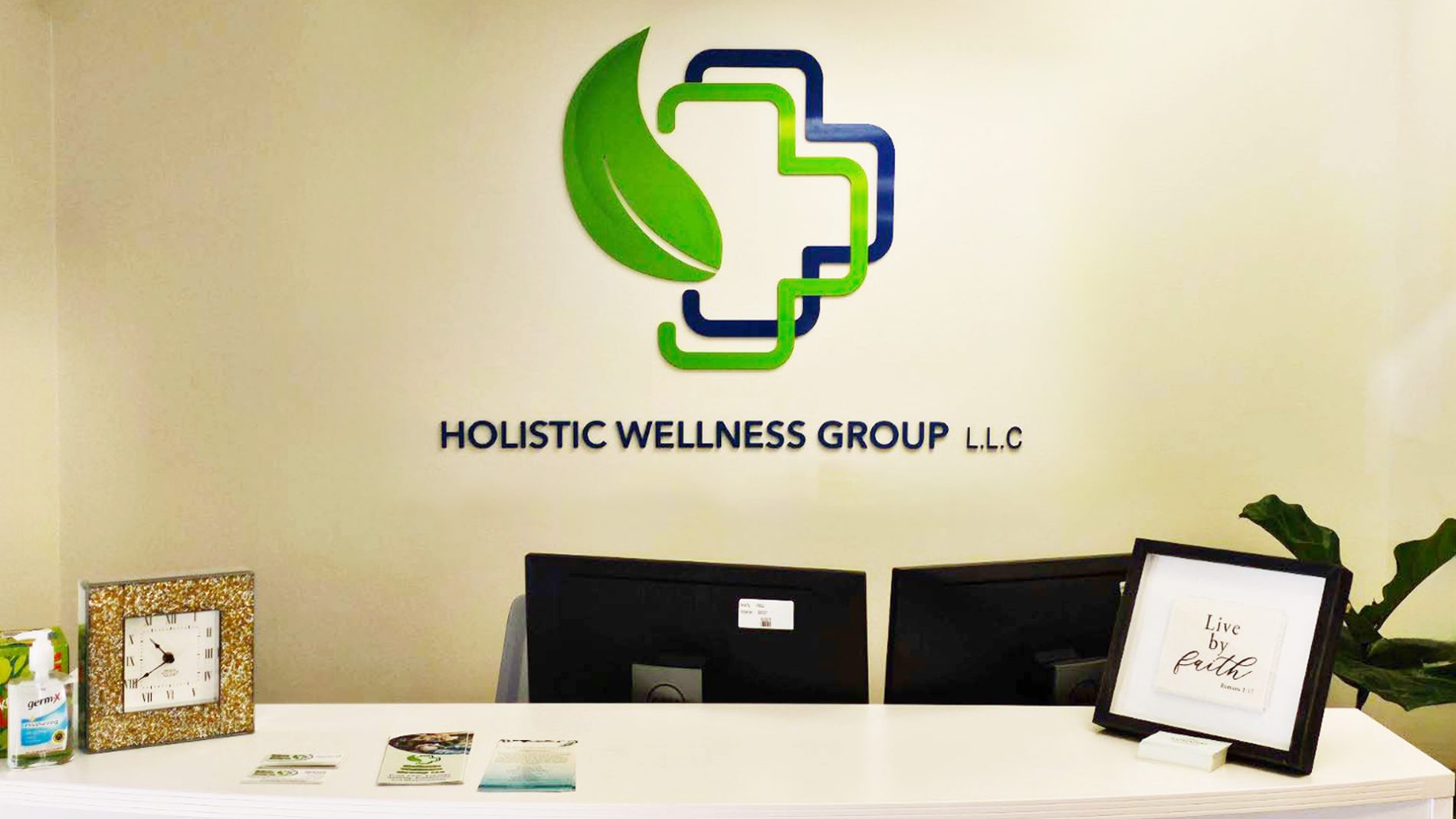 Holistic Wellness Group partnered with Distinct Sign Solutions for Custom office signage in Spotsylvania.