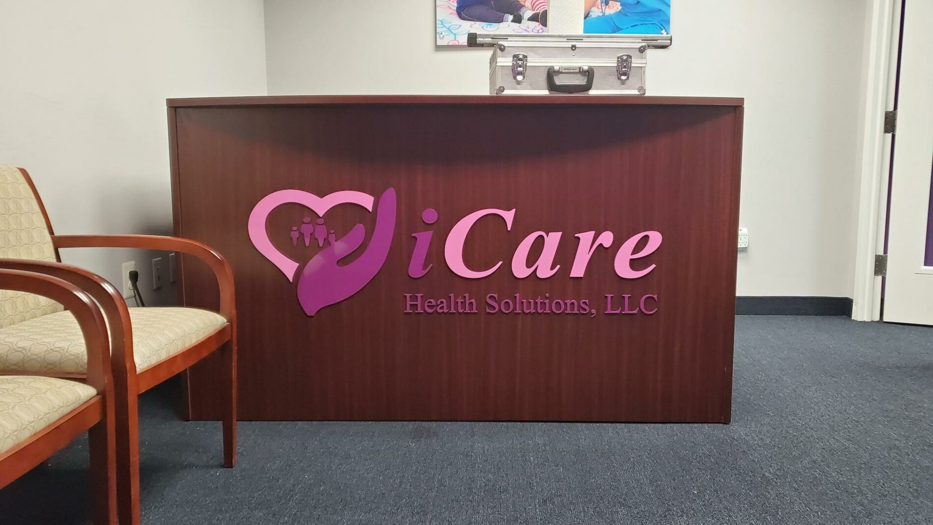 iCare Health Solutions partnered with Distinct Sign Solutions for Acrylic sign in Stafford.