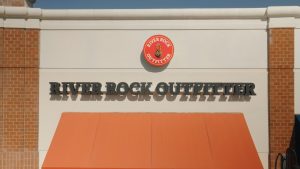 River Rock Outfitters partnered with Distinct Sign Solutions for Channel letter sign in Fredericksburg.