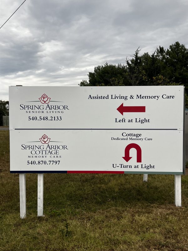 Spring Arbor Cottage Memory Cafe’s wayfinding signage