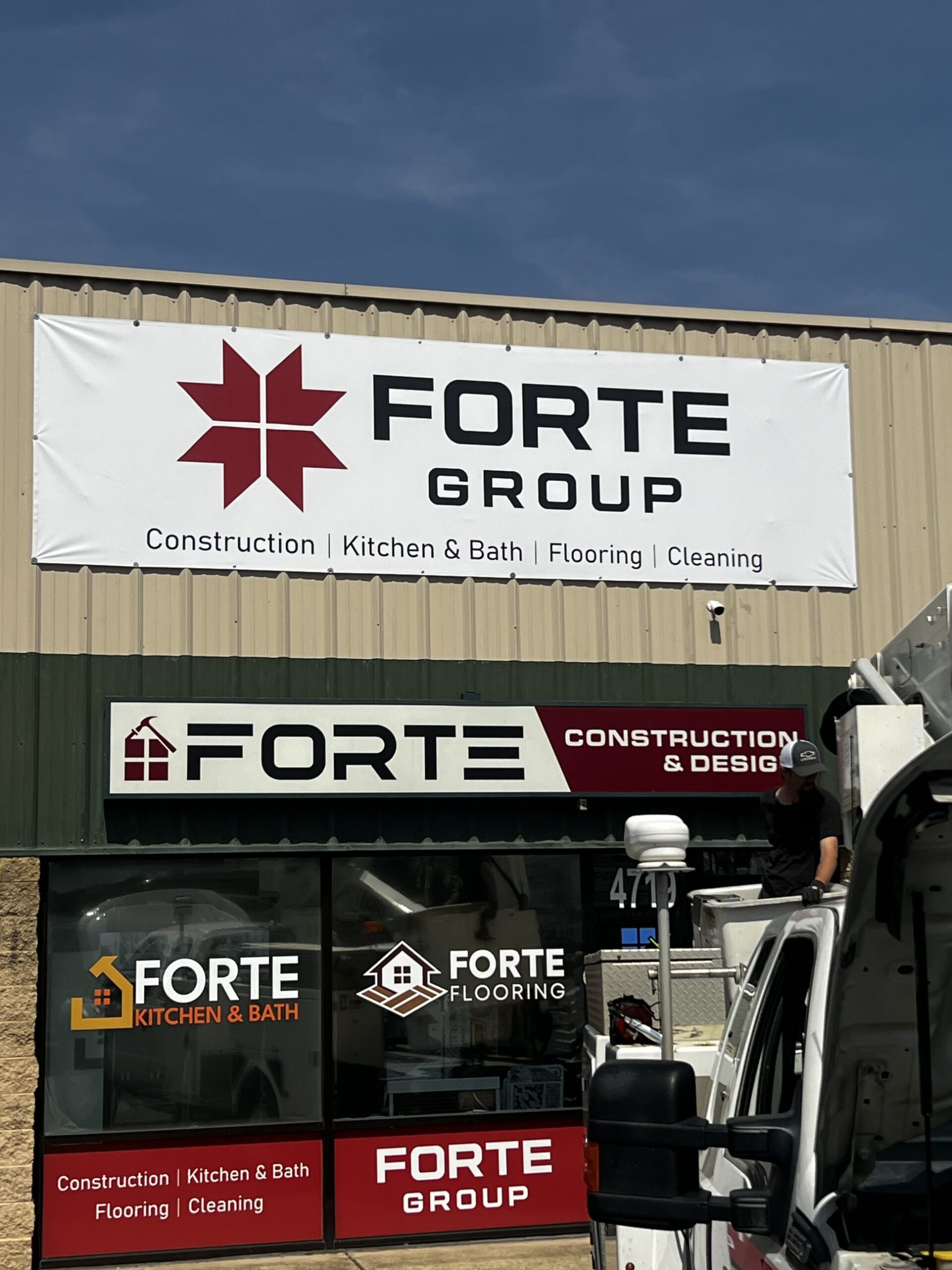Forte Construction partnered with Distinct Sign Solutions for Banner in Spotsylvania.
