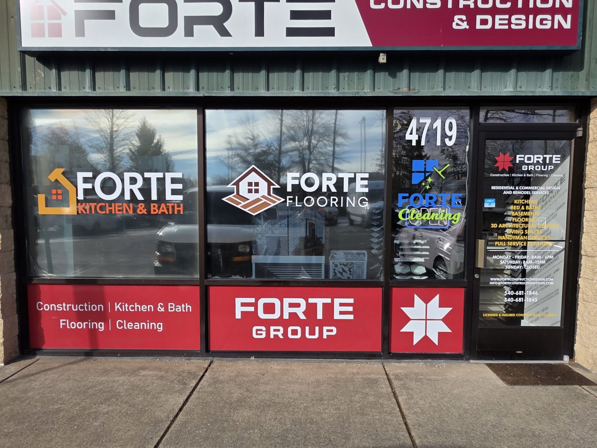 Forte Construction partnered with Distinct Sign Solutions for Vinyl graphics in Spotsylvania.