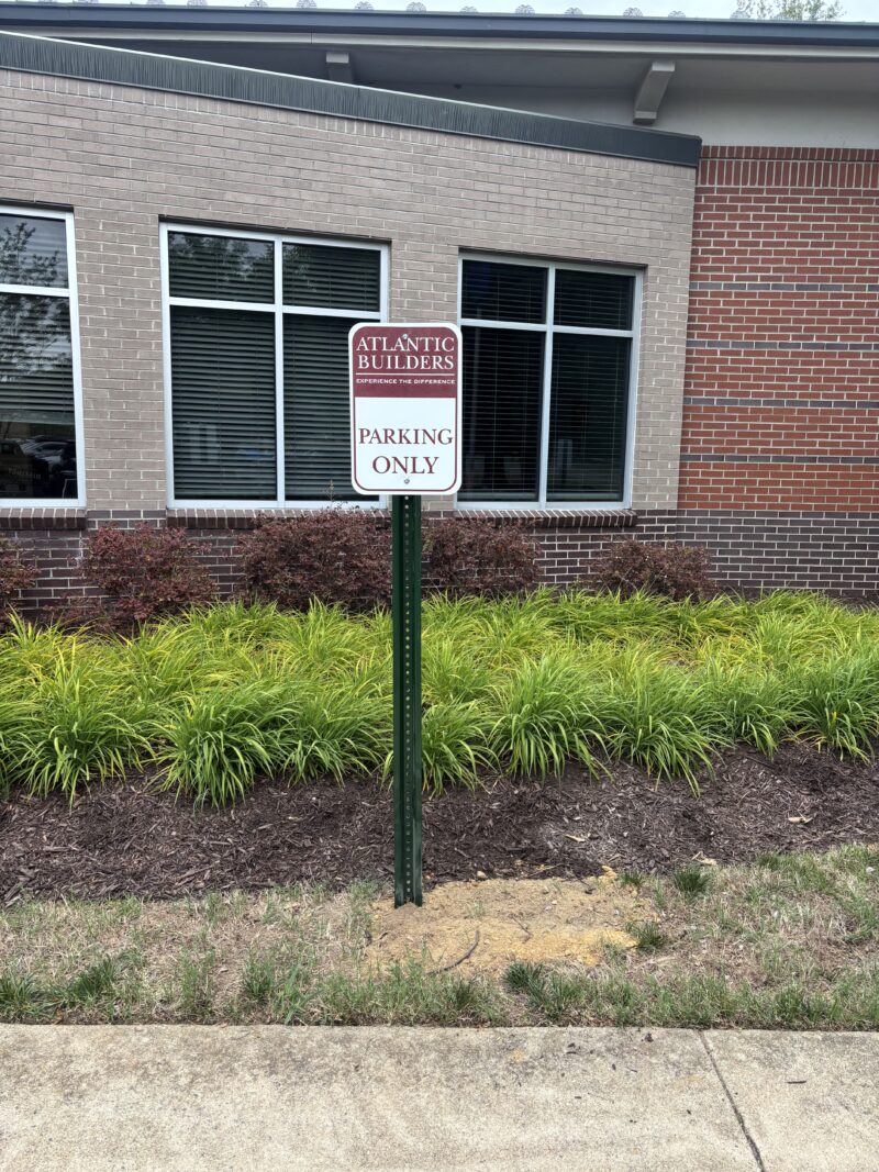 Atlantic Builders partnered with Distinct Sign Solutions for Wayfinding signs in Fredericksburg, Virginia.