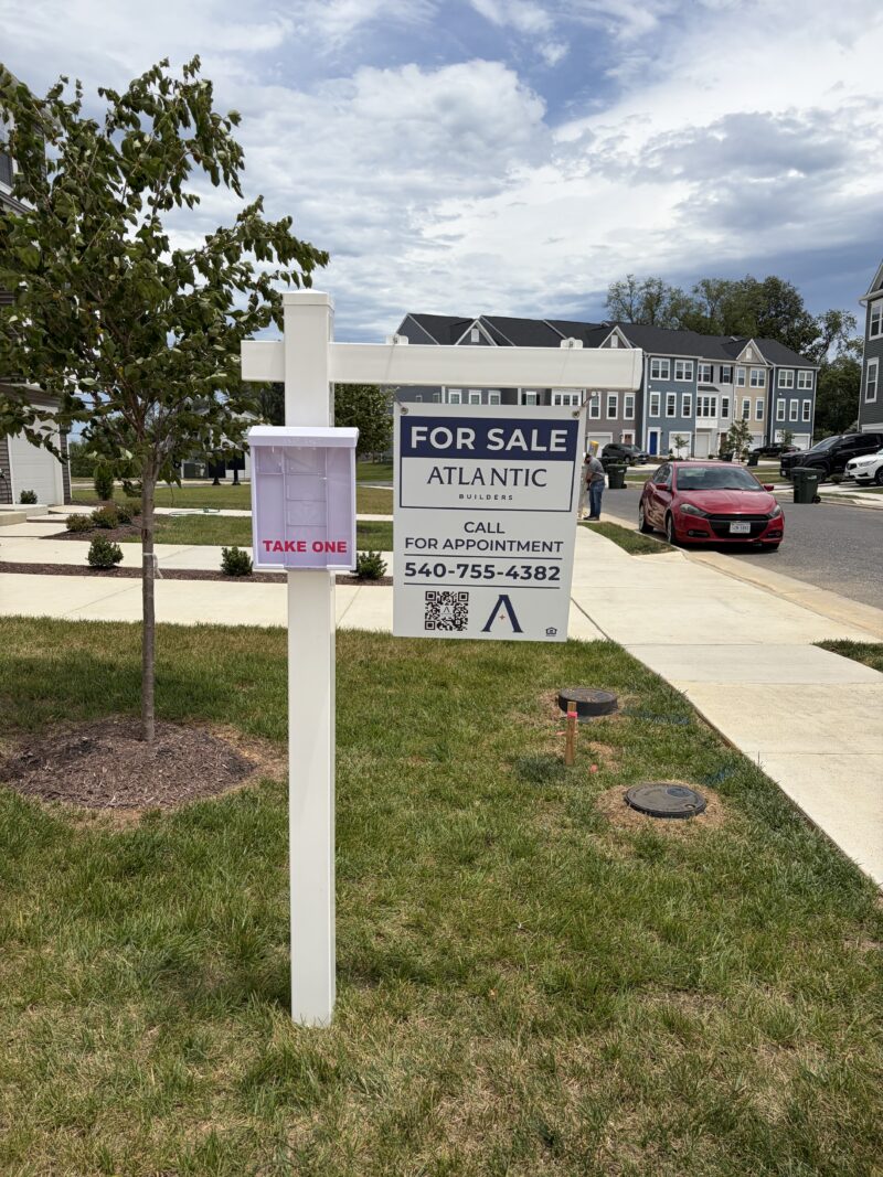 Atlantic Builders partnered with Distinct Sign Solutions for Real estate signs in Charlottesville, Virginia.