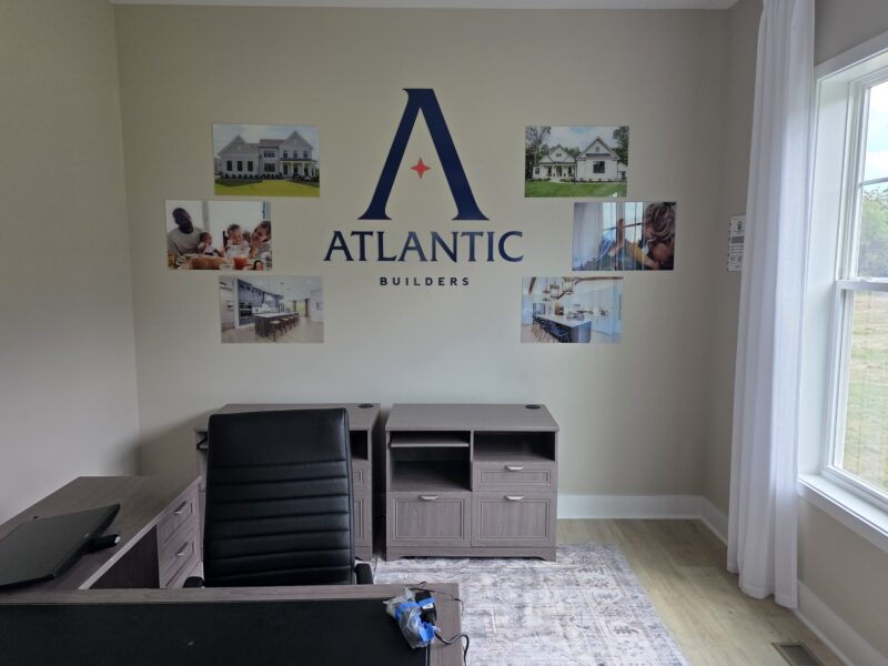 Atlantic Builders partnered with Distinct Sign Solutions for Acrylic signs in Nokesville, Virginia.