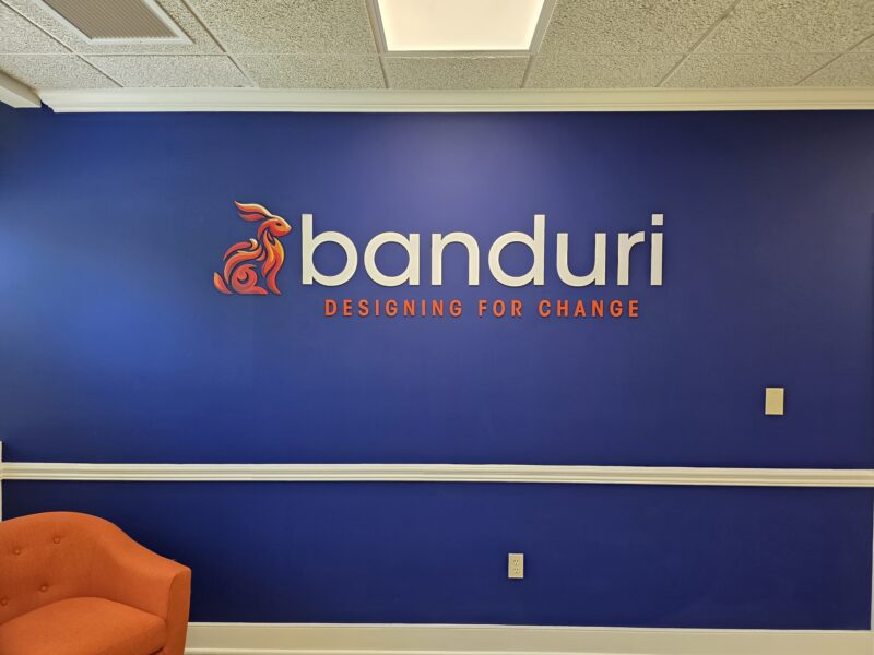 Banduri partnered with Distinct Sign Solutions for Acrylic signs in Fredericksburg, Virginia.