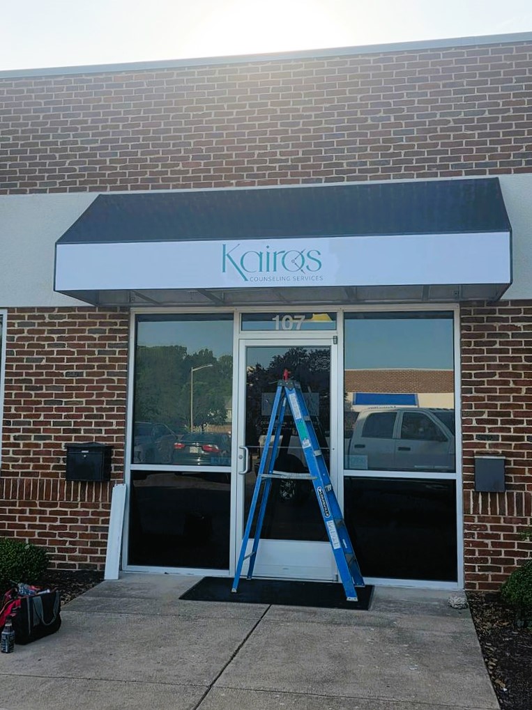 Kairos Counseling partnered with Distinct Sign Solutions for Awnings in Fredericksburg, Virginia.