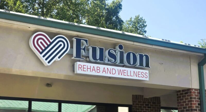 Fusion Rehab partnered with Distinct Sign Solutions for Channel letter signs in King George, Virginia.