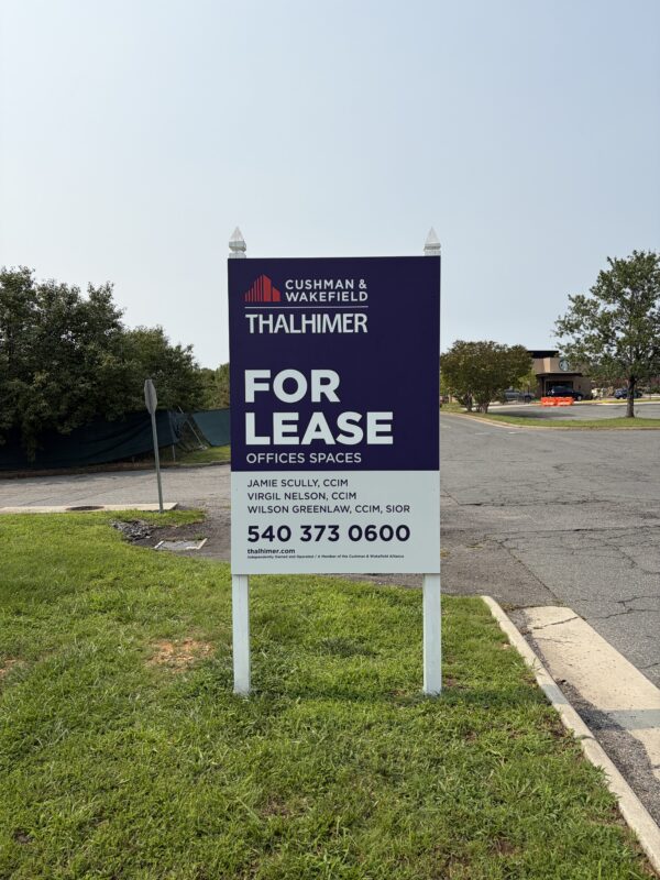 Thahlimer partnered with Distinct Sign Solutions for real estate signs installation in Stafford, Virginia.